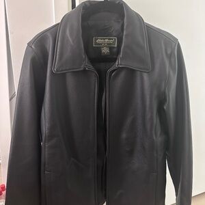 Eddie Bauer Black Leather Jacket (Medium)